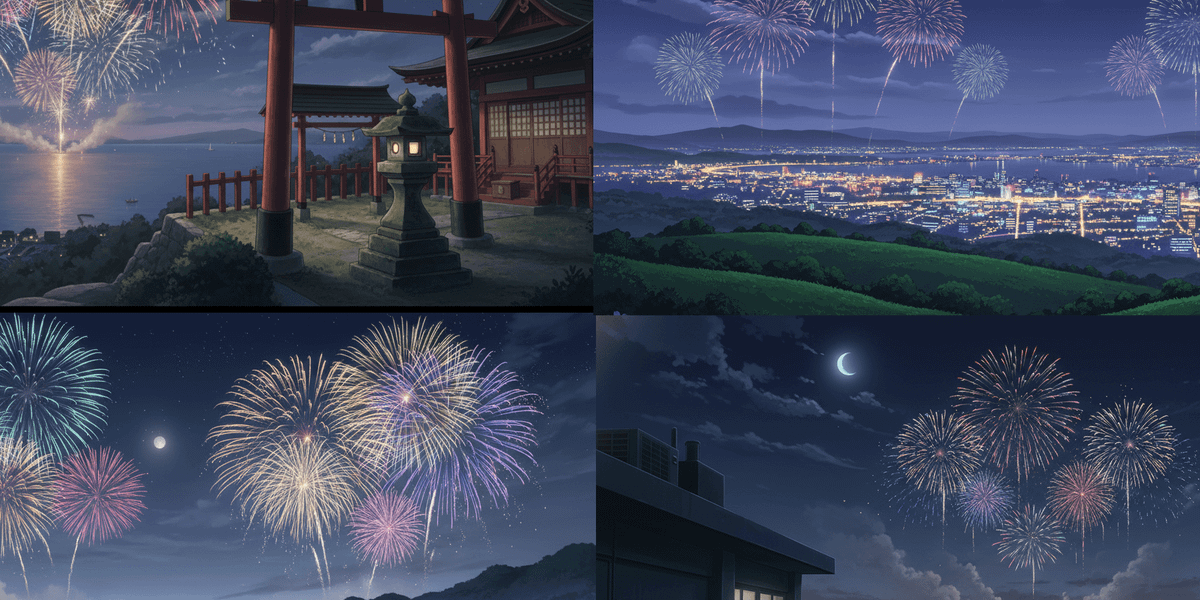 [Free Download] Fireworks Festival Background Illustrations (Widescreen) — Free for Commercial Use by copainter Users