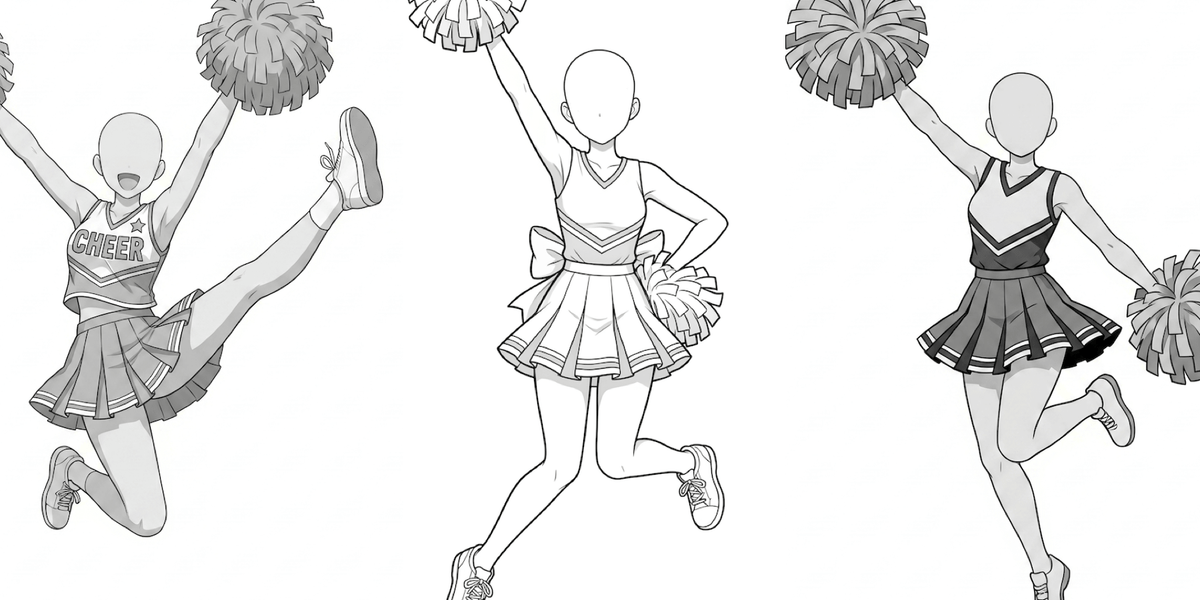 [Free Download] Cheerleader Pose Collection — Free for Commercial Use by copainter Users