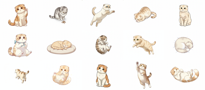 【無料配布】猫のポーズ集（2）— copainter ユーザーは商用可・無償で利用可