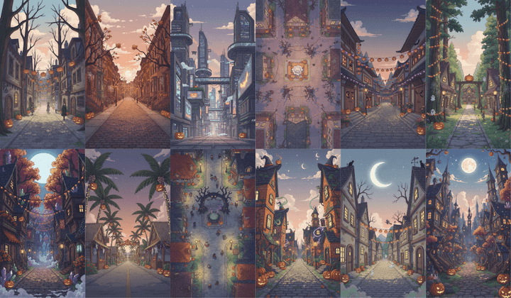 [Free Download] Fun Halloween Background Illustrations (Portrait) — Free for Commercial Use by copainter Users