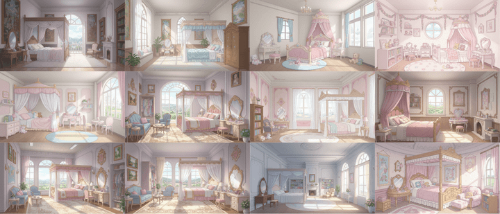 [Free Download] Cute Princess Room Background Illustrations (Landscape / 16:9) — Free for Commercial Use by copainter Users