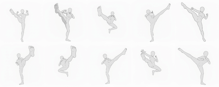 [Free Download] Female Kicking Pose Set — Free for Commercial Use by copainter Users