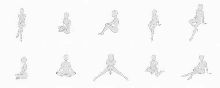 [Free Download] Female Sitting Pose Set — Free for Commercial Use by copainter Users