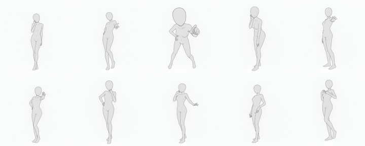 [Free Download] Female Standing Pose Base Set (2) — Free for Commercial Use by copainter Users