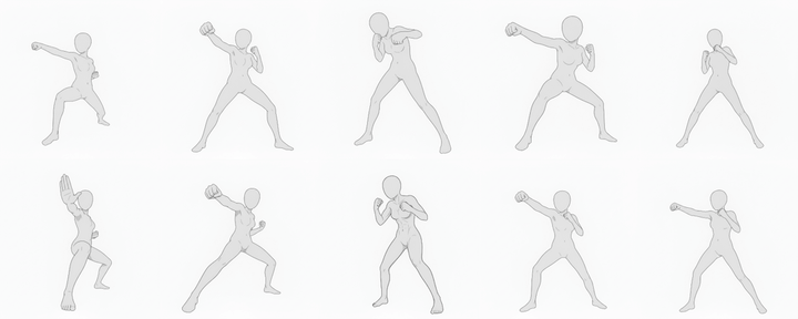 [Free Download] Female Punching Pose Set — Free for Commercial Use by copainter Users