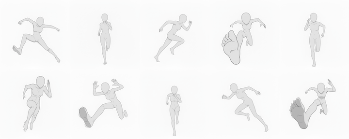 [Free Download] Female Running Pose Set — Free for Commercial Use by copainter Users