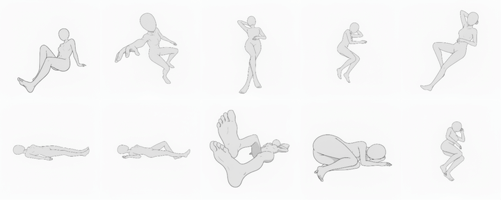 [Free Download] Female Lying Pose Set — Free for Commercial Use by copainter Users