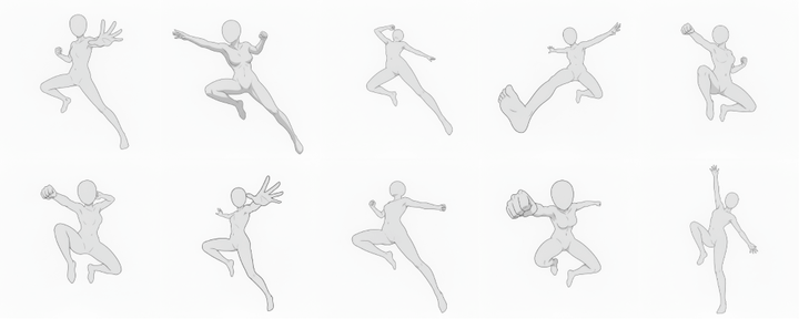 [Free Download] Female Jumping Pose Set — Free for Commercial Use by copainter Users