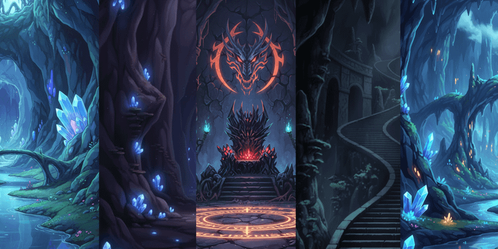 [Free Download] Fantasy Dungeon Background Illustrations (Portrait) — Commercial Use Allowed (Free) for copainter Users