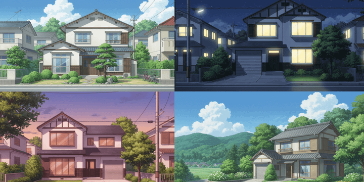 [Free Download] Detached House Background Illustrations (Landscape) — Commercial Use Allowed (Free) for copainter Users