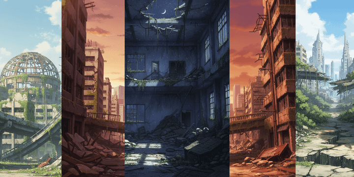 [Free] Ruins Background Illustration (Vertical) — Free Commercial Use for copainter Users