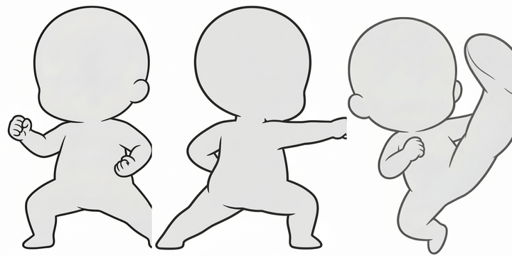 [Free Download] Kids Doing Karate Pose Collection — Free for copainter Users, Commercial Use Allowed