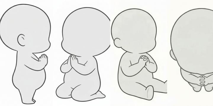 [Free Download] Praying Child Pose Pack — Commercial Use Allowed (Free) for copainter Users