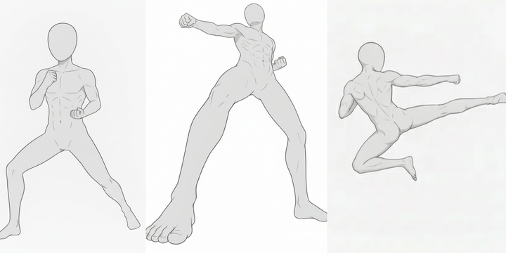 [Free Download] Men Doing Karate Pose Collection — Free for copainter Users, Commercial Use Allowed