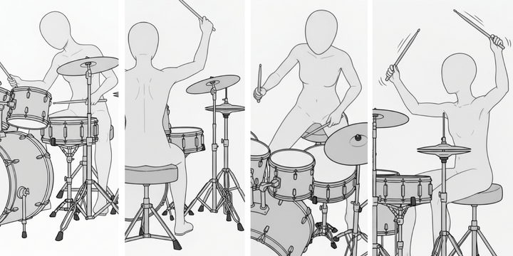 [Free Download] Pose Pack: Women Playing Drums — copainter users can use it free of charge, including for commercial use.