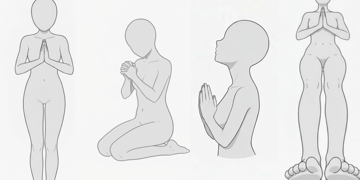 [Free Download] Praying Female Pose Pack — Commercial Use Allowed (Free) for copainter Users