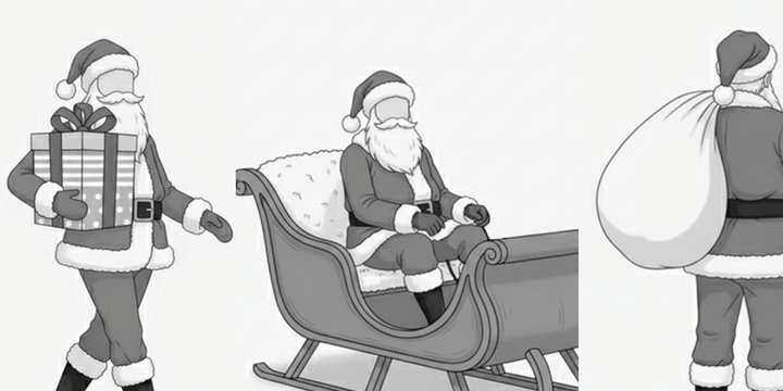 [Free Download] Santa Claus Pose Pack — Commercial Use Allowed (Free) for copainter Users