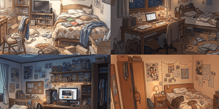 [Free Download] Messy Room Background Illustration (Wide Format) — Free for Commercial Use by copainter Users