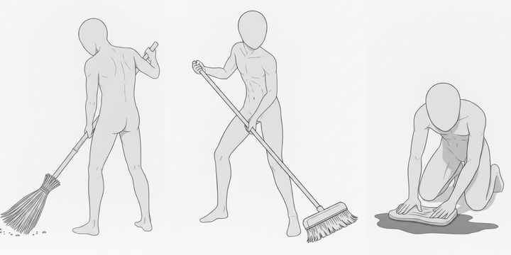 【Free Download】Pose Reference Pack: Men Cleaning — Copainter Users: Free to Use, Commercial Use Allowed