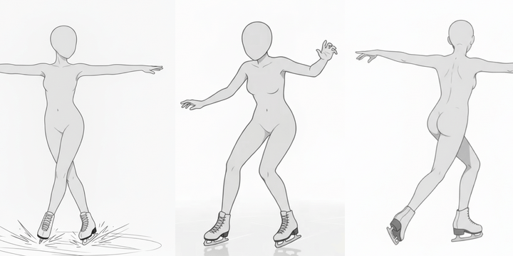 【Free Download】Pose Reference Pack: Women Skating — Copainter Users: Free to Use, Commercial Use Allowed