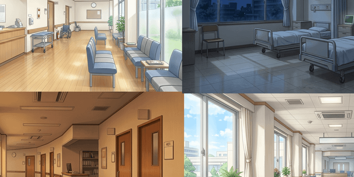 [Free Download] Hospital Background Illustration (Horizontal) — Free for commercial use by Copainter users.