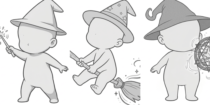 [Free Distribution] Chibi Wizard Pose Collection — copainter Users May Use Commercially and Free of Charge