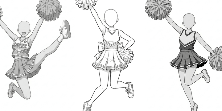 [Free Download] Cheerleader Pose Collection — Free for Commercial Use by copainter Users