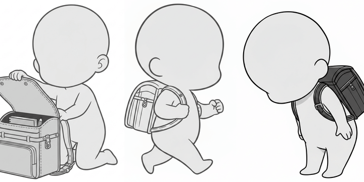 [Free Download] Kids with Randoseru Backpacks Pose Collection — Free for Commercial Use by copainter Users