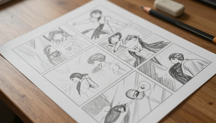 漫画のコマを作画するAIプロンプト集｜アクション・会話・感情シーン別の指示文と崩れ対策