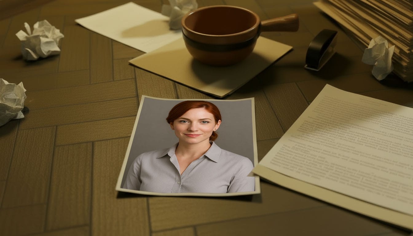 Council case file photograph of Dr Vivian Leyton, former therapist of corgi detective Percival Hoover. Key figure in the British noir mystery Collateral Death.