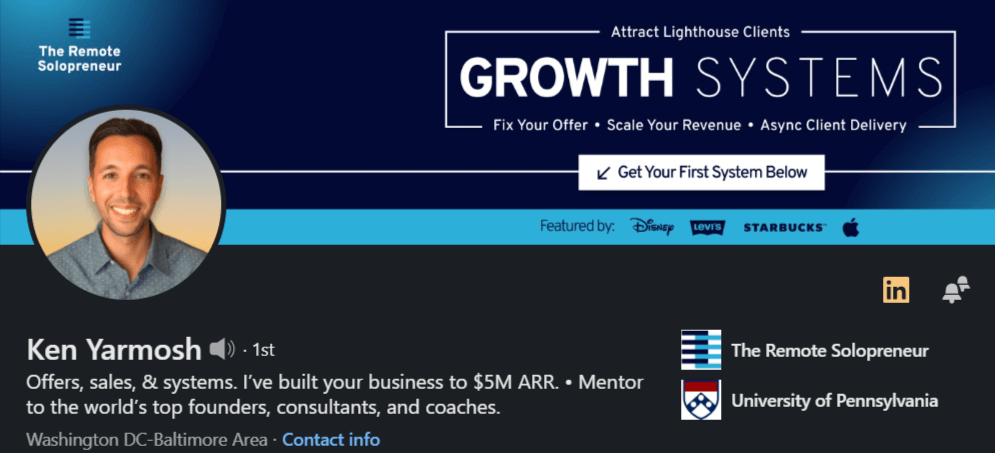 Ken Yarmosh's LinkedIn profile