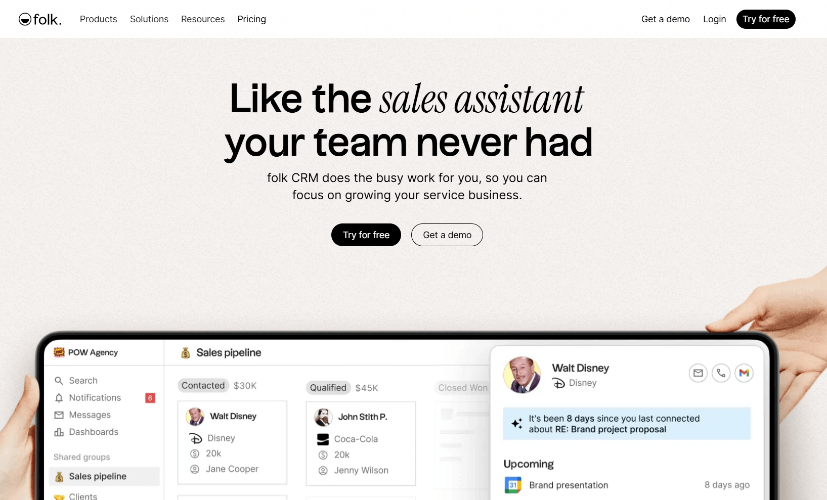 Folk — a CRM tool for solopreneurs