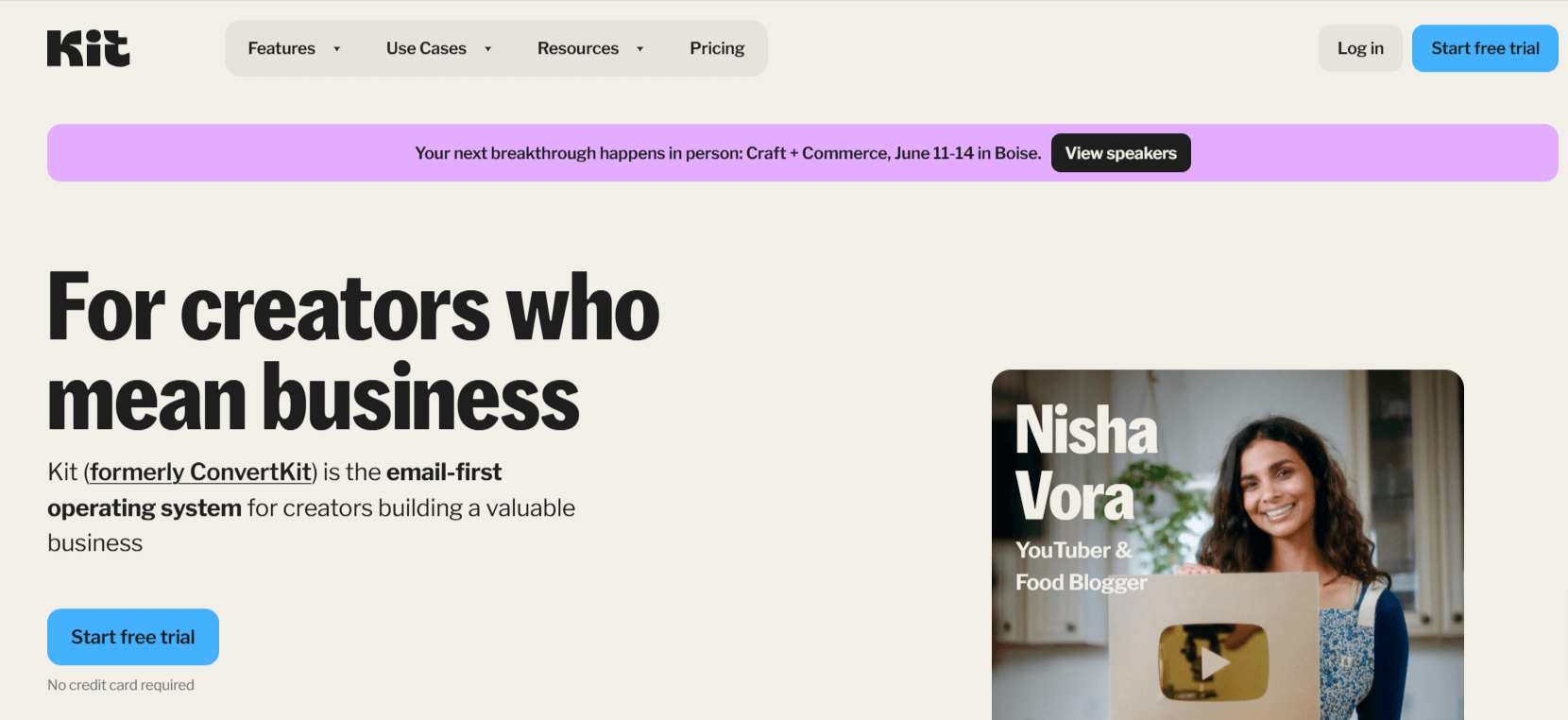 Kit — a newsletter platform for solopreneurs and creators