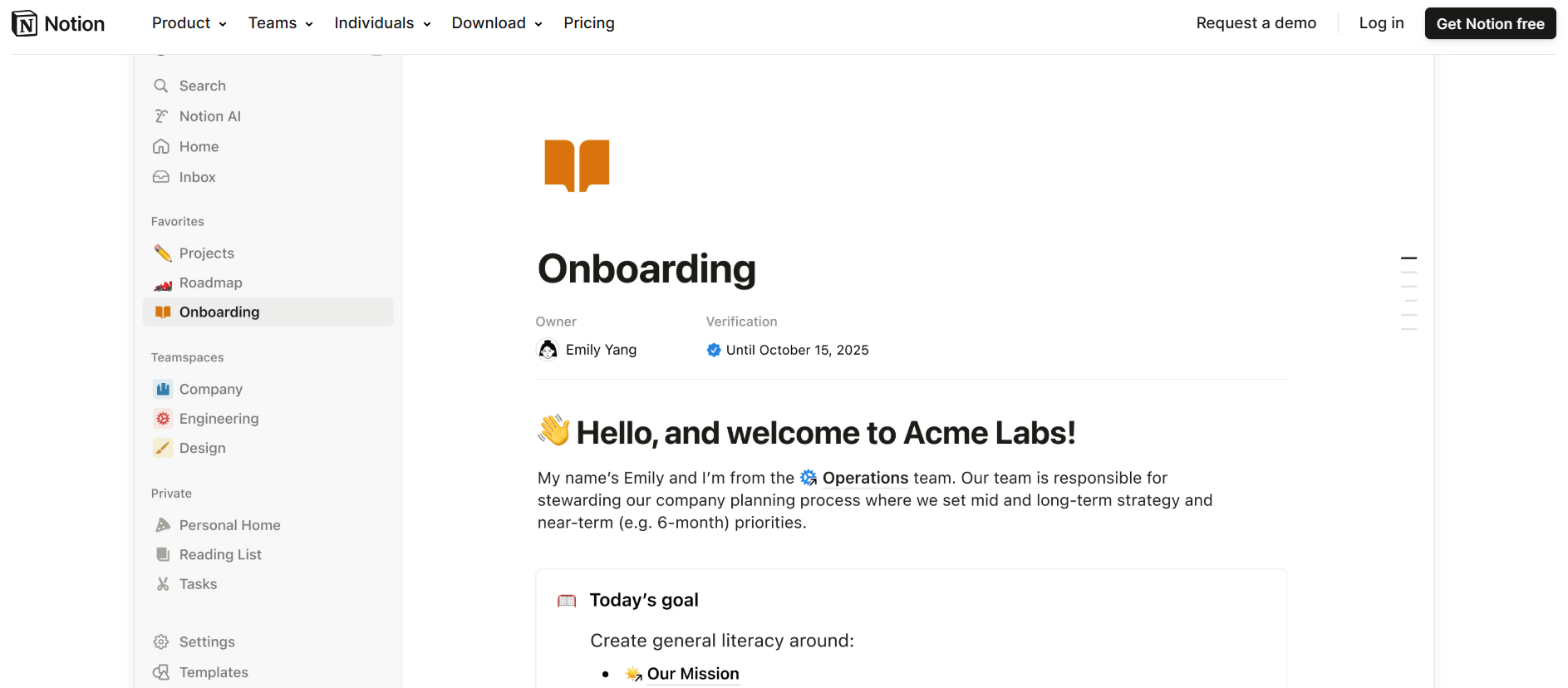 Notion — a project management and database tool for solopreneurs