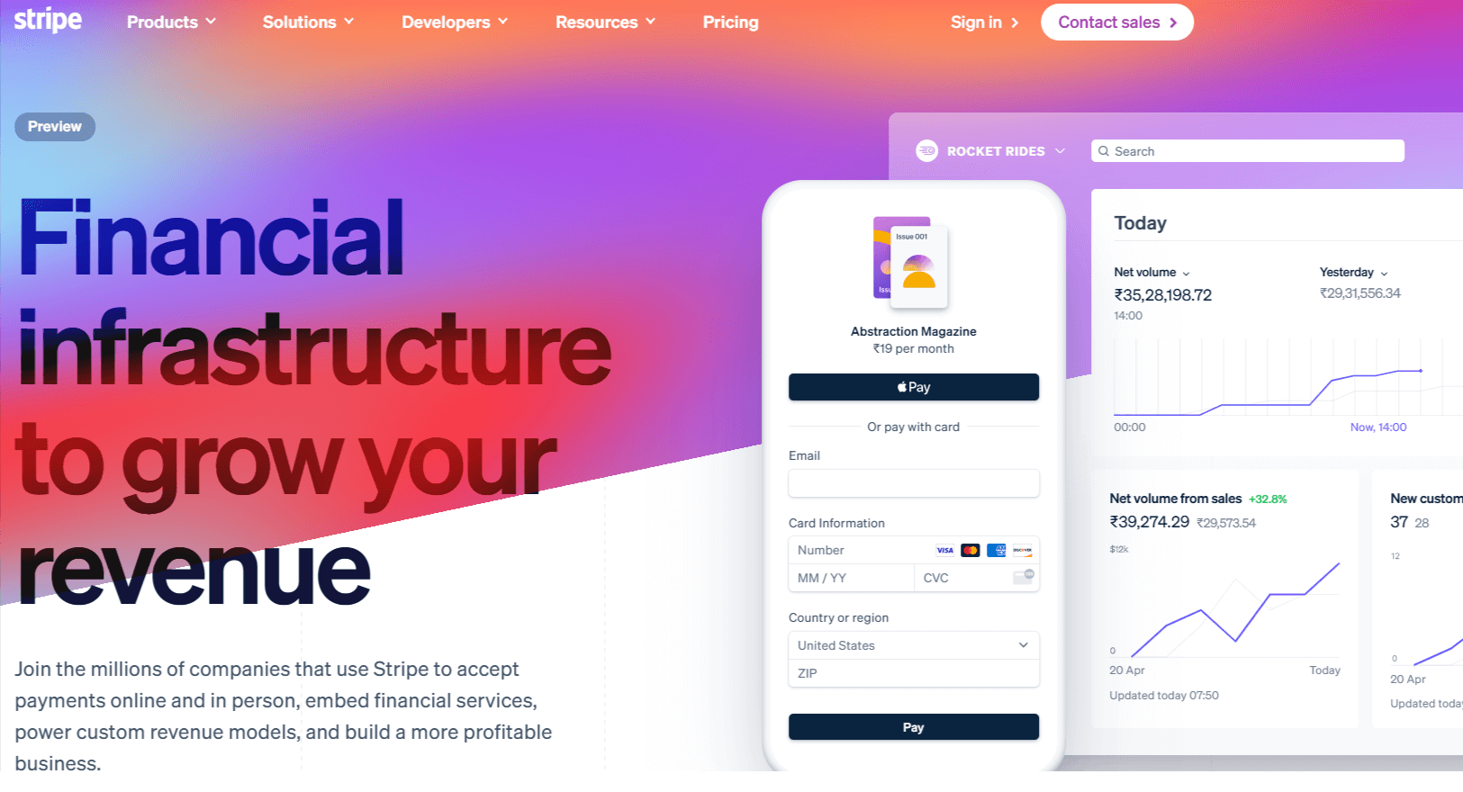 Stripe — a payment processing platform for solopreneurs