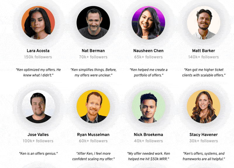 Wall of love (Ken Yarmosh's client testimonials)