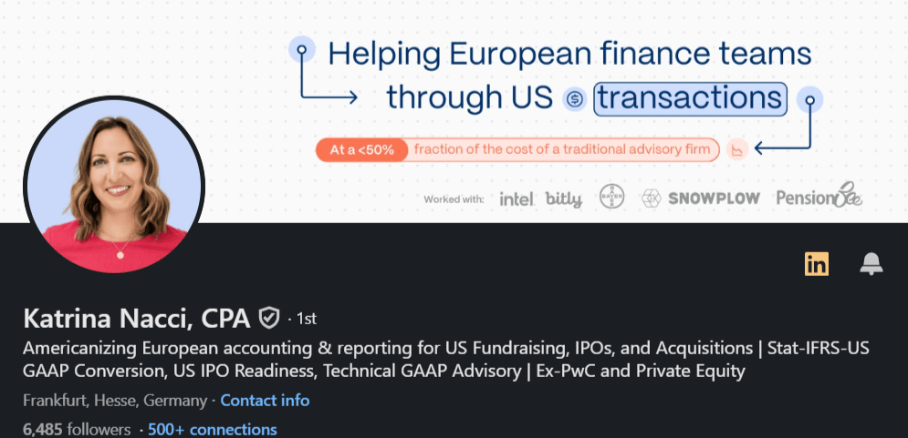 Katrina Nacci, GAAP conversion accounting specialist