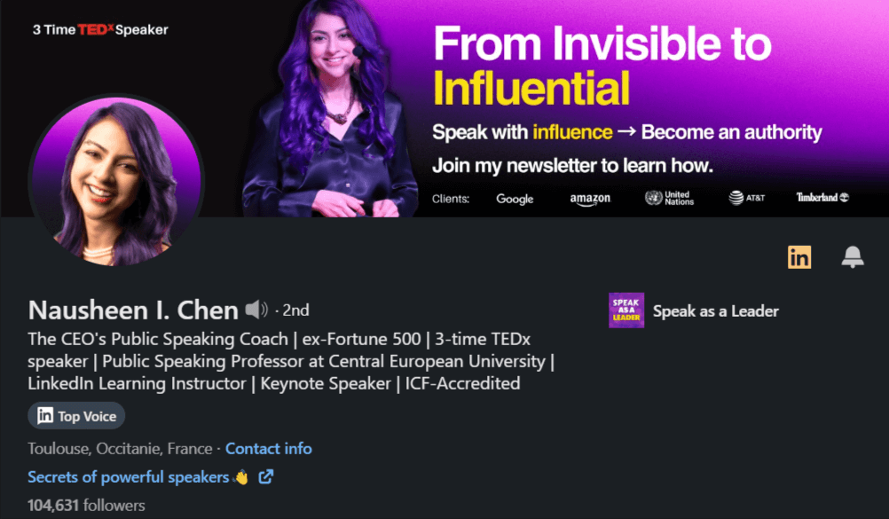 Nausheen Chen, public speaking coach