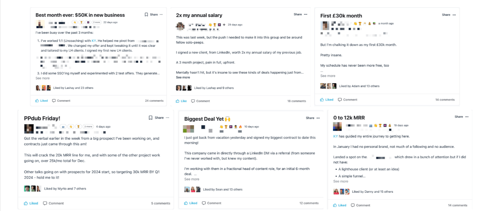 Wall of Wins example