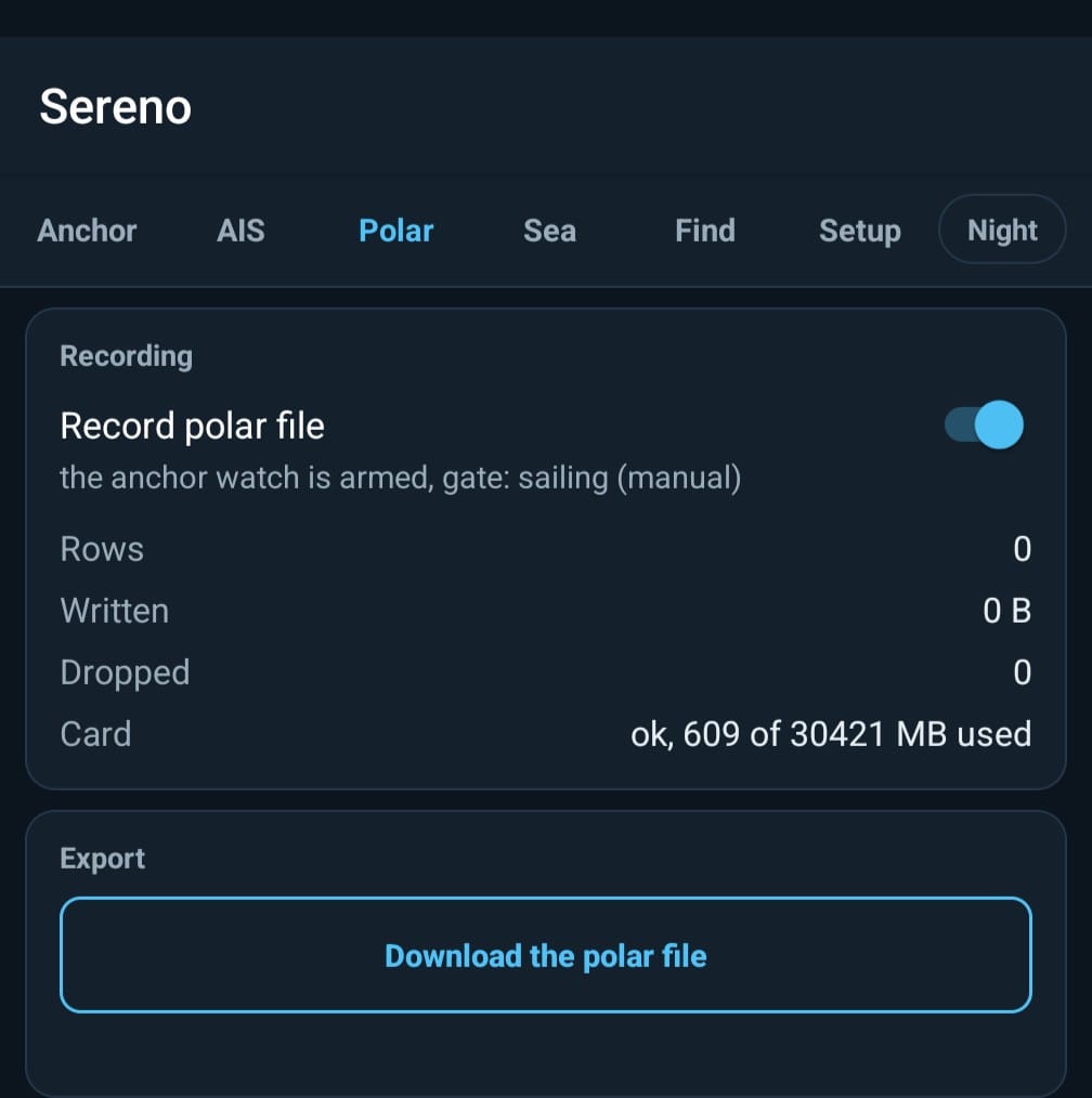 the About page with recording on