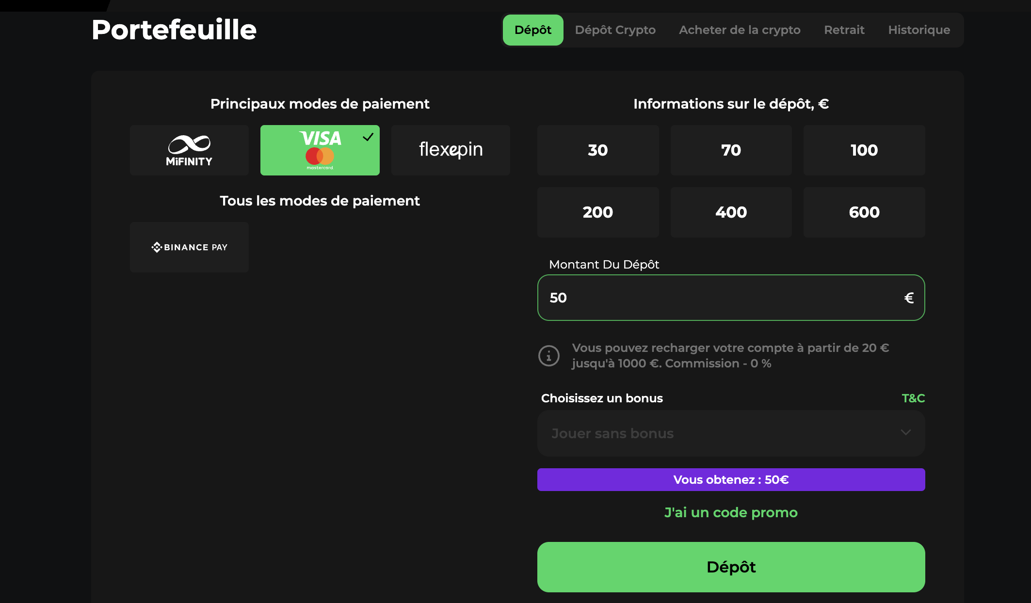 Comment effectuer un dépôt sur Betify Online France