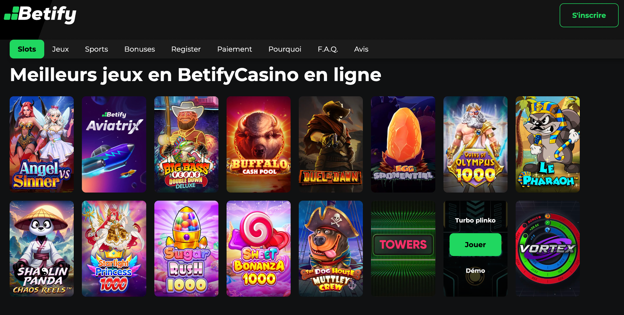 Meilleurs jeux en Betify Casino en ligne