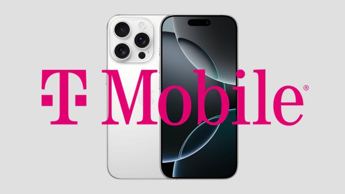 An iPhone 16 Pro displayed with a visible T-Mobile logo.