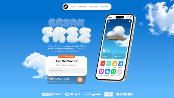 Helium Mobile Launches Nation's First Free Phone Plan