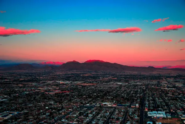 The skyline in Modesto, CA. 