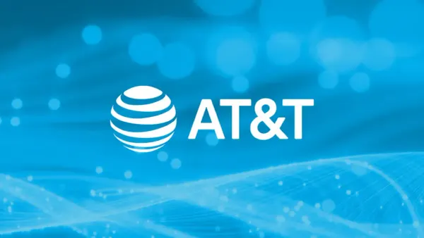 A digital visualization representing the massive scale of one exabyte of data flowing across the AT&T global network every single day.