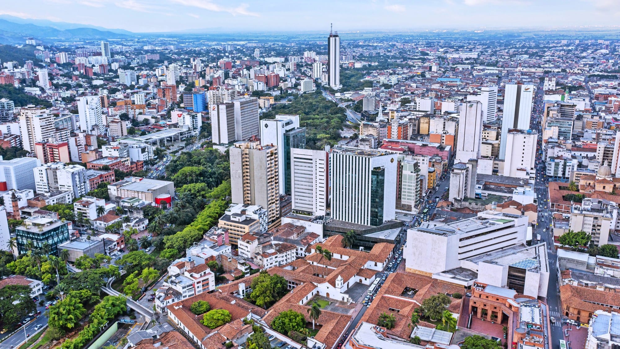 Bybilde fra sentrum av Cali i Colombia.