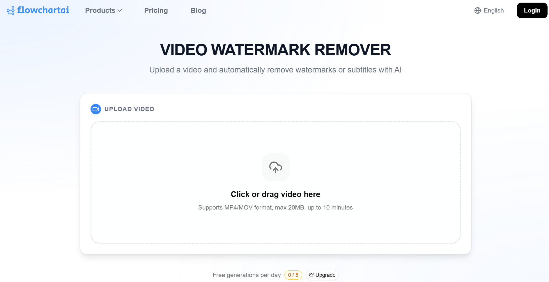 https://www.flowchartai.tech/video-watermark-remover