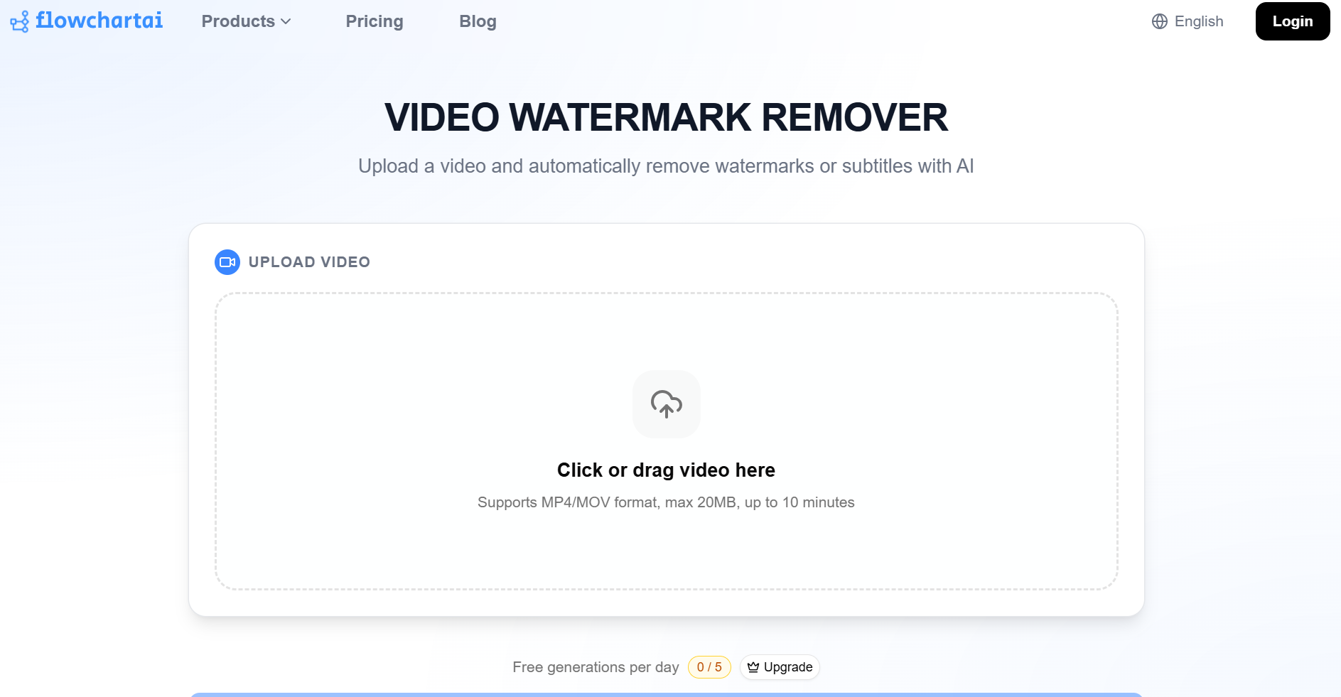 https://www.flowchartai.tech/video-watermark-remover