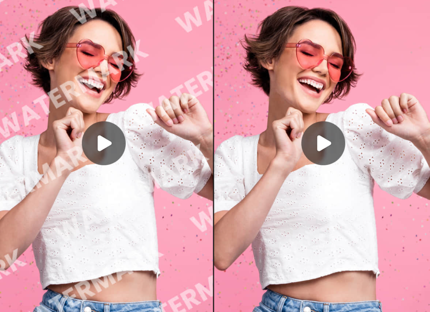 Remove the watermark from a woman's video